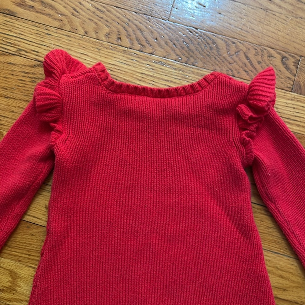 Red Cable Knit Sweater Dress - Picture 6 of 6